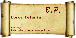 Boros Petúnia névjegykártya